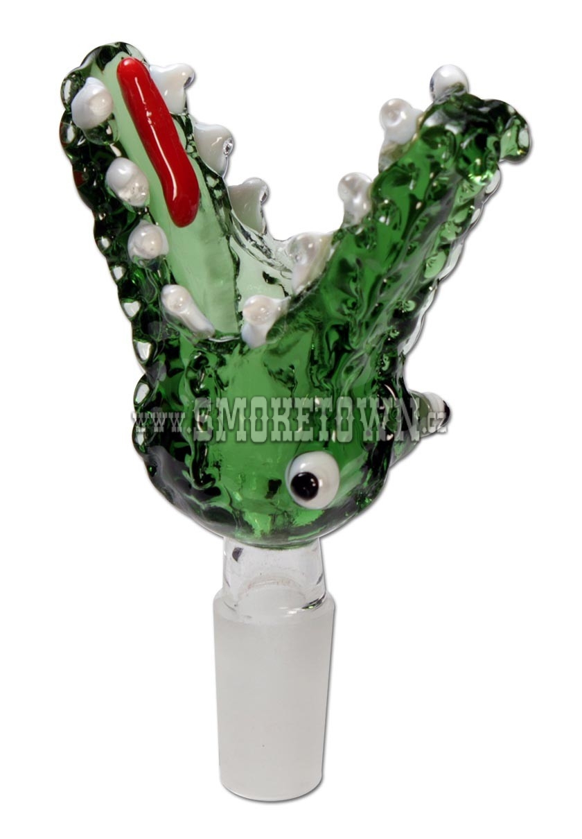 Glass Bowl Crocodile green SG14