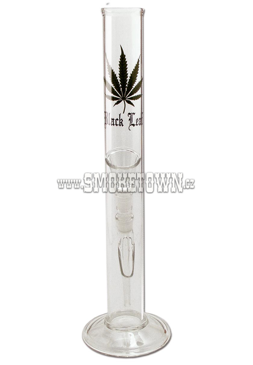 Black Leaf Glass Bong Straight 40cm