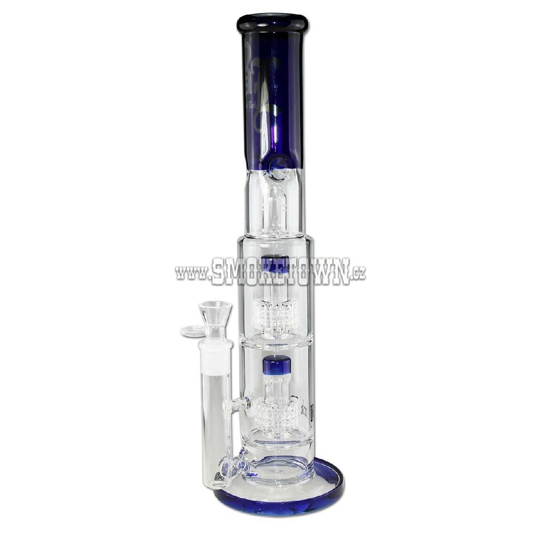 BL Ice Bong 2x Drum Percolator Blue 41cm