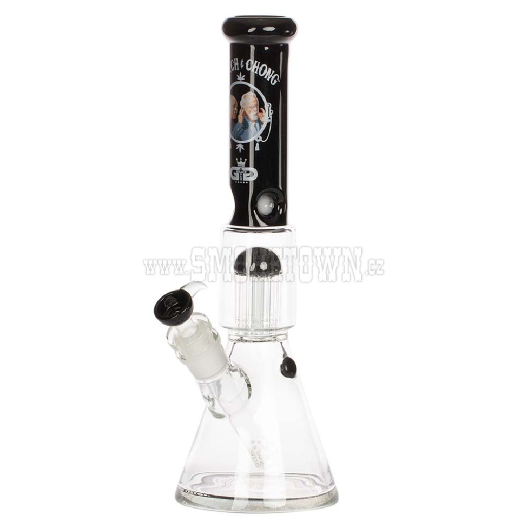 Grace Glass Cheech Chong  10Arm Percolator Beaker Black 50cm