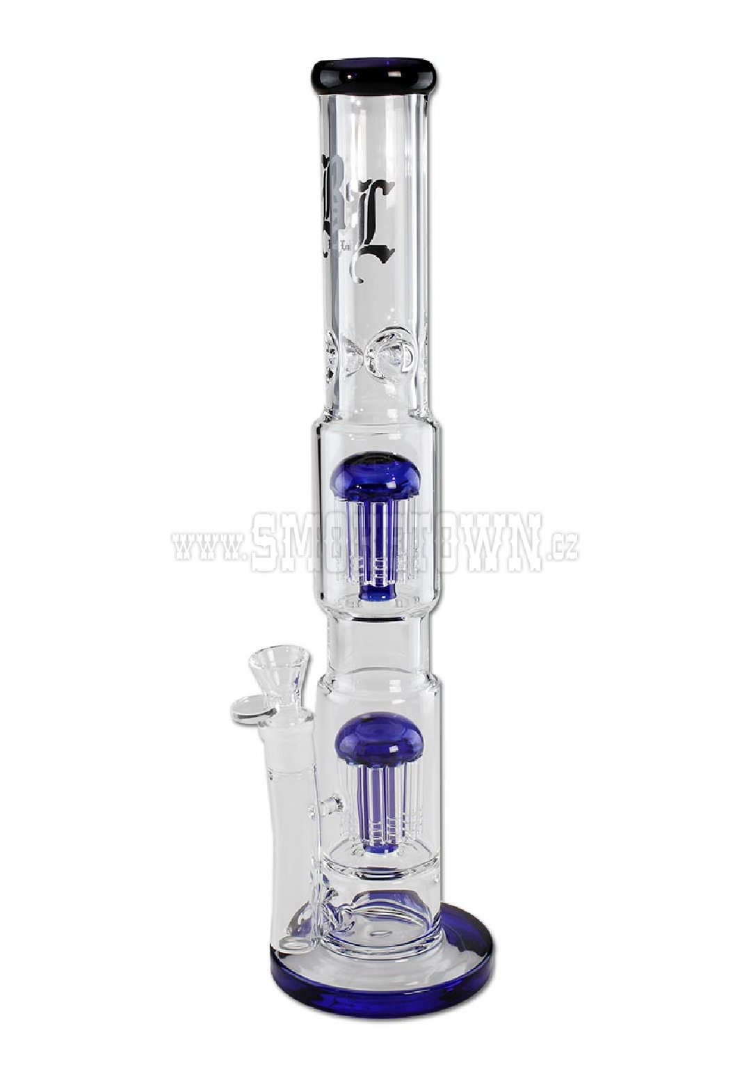 BL Ice Bong 2x 10-Arm Tree Percolator Blue 48cm