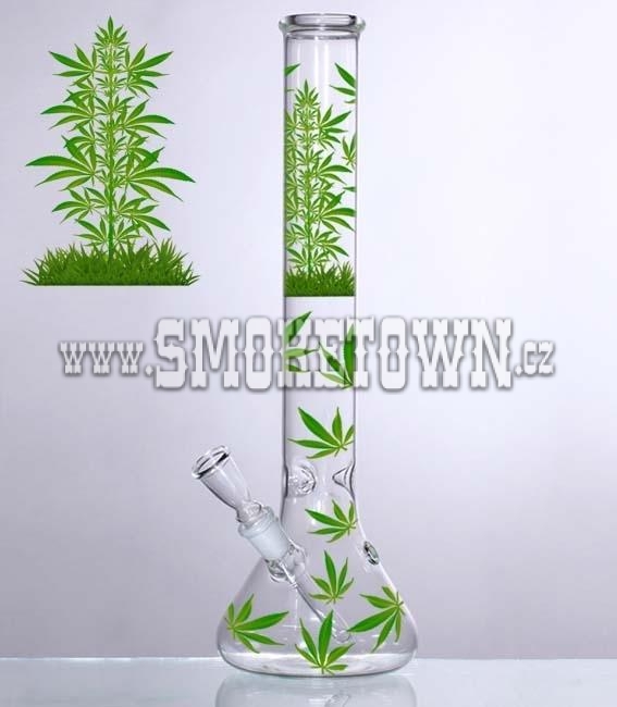 Green Leaves Jhari ICE Glass Bong Cone 45cm