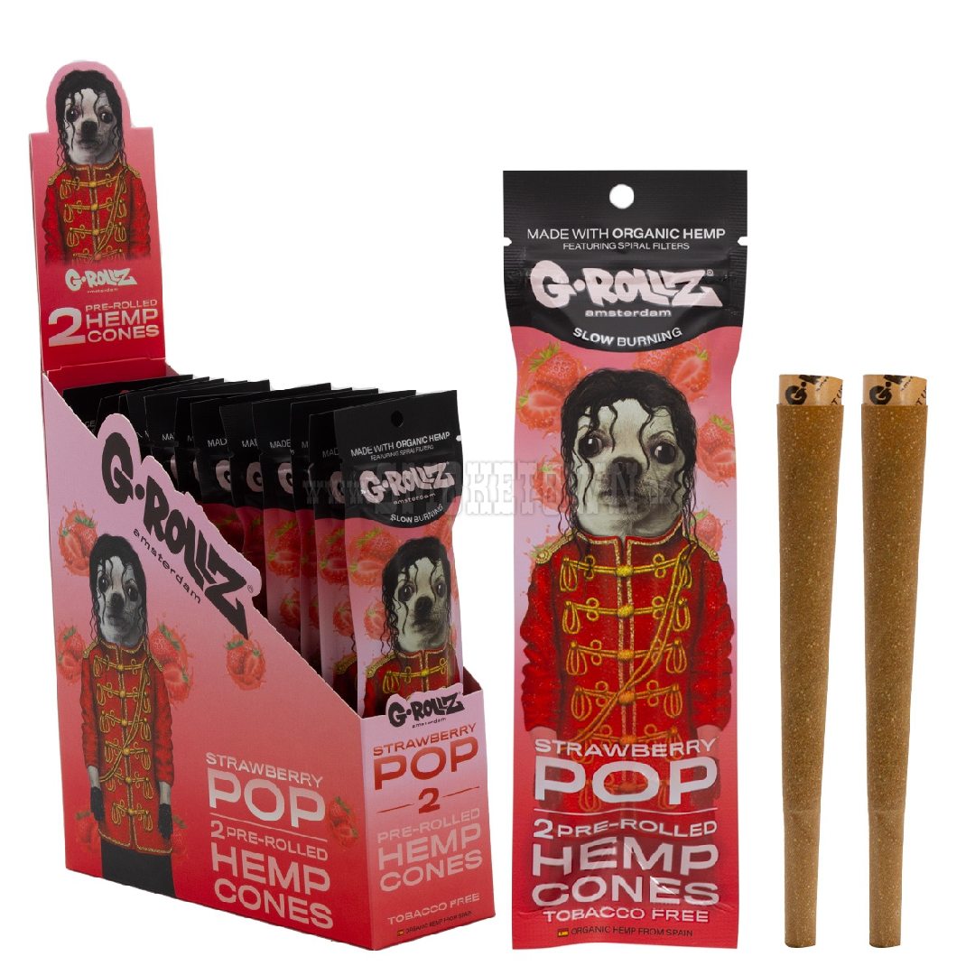 G-Rollz 2x Strawberry POP Flavored Pre-Rolled Hemp Cones