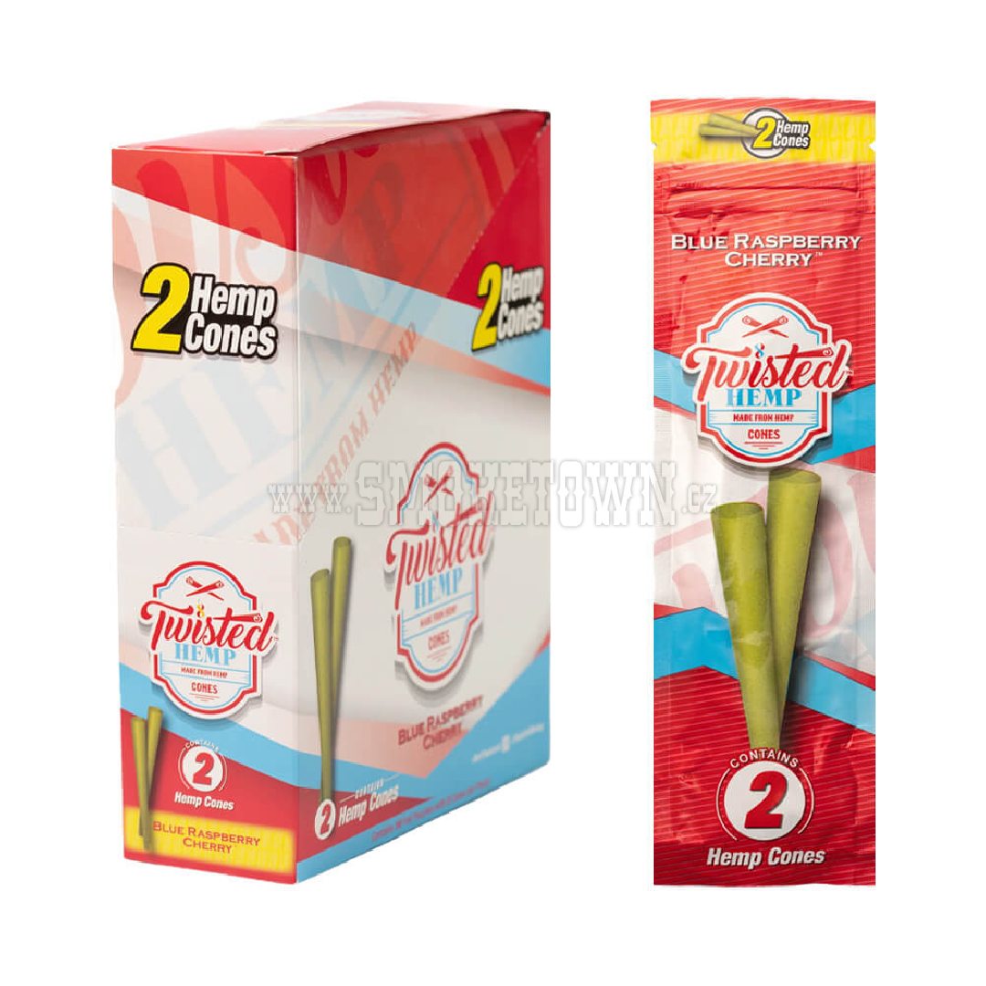 Twisted Hemp Blunt  Cones Blue Raspberry Cherry