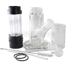 Black Leaf Glass Bong KIT Black 35cm 2