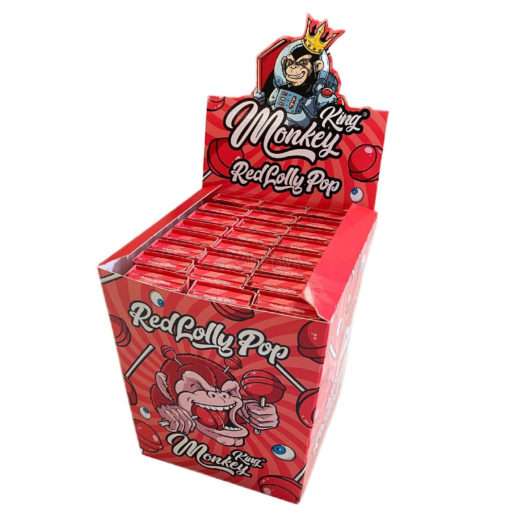 Monkey King Rolling Papers with Filter Tips Red Lolly Pop