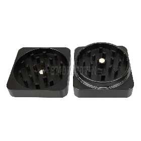 Best Buds Flat Square Aluminium Grinder Onyx - 2 Part 2