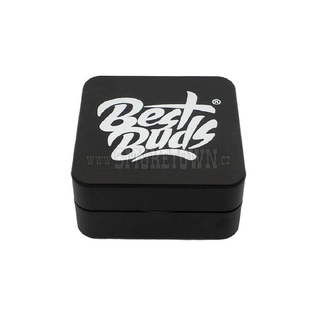 Best Buds Flat Square Aluminium Grinder Onyx - 2 Part