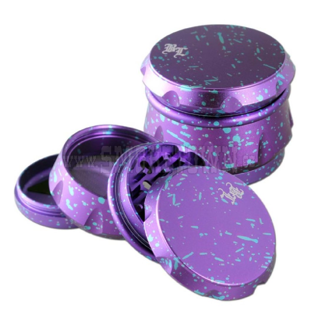 Black Leaf Aluminium Grinder 4-part violet