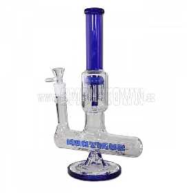 Black Leaf Glass Perc Bong Nautilus Blue 32cm