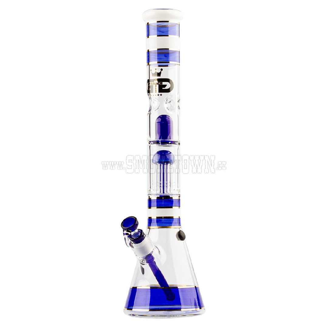 Grace Glass Golden Line Blue Beaker Bong 46cm